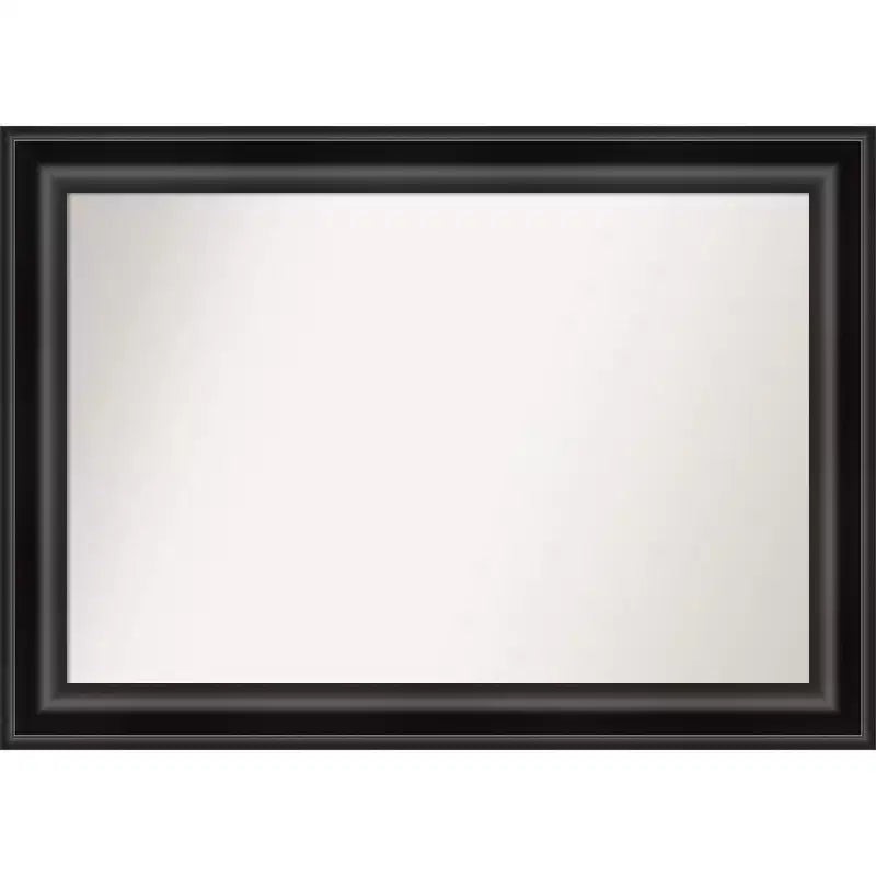 42" x 30" Non-Beveled Grand Black Wall Mirror - Amanti Art