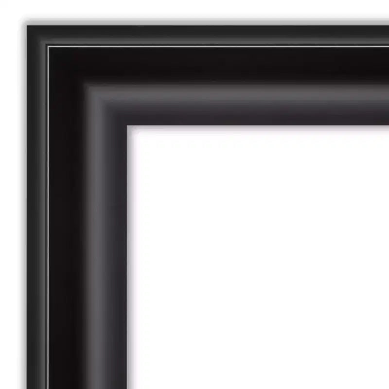Grand miroir mural noir non biseauté