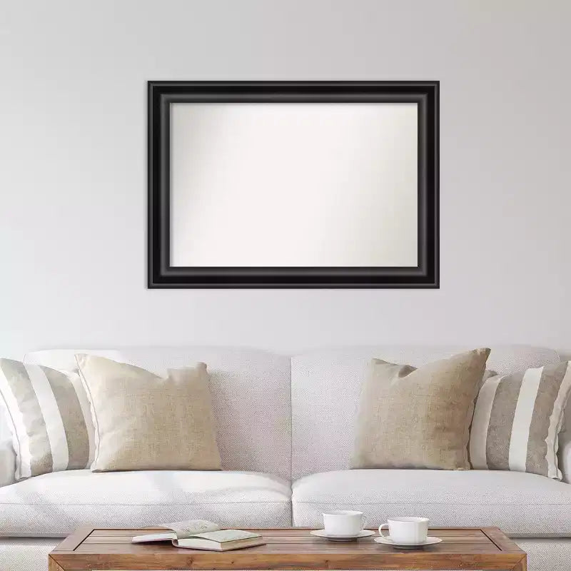 Grand miroir mural noir non biseauté