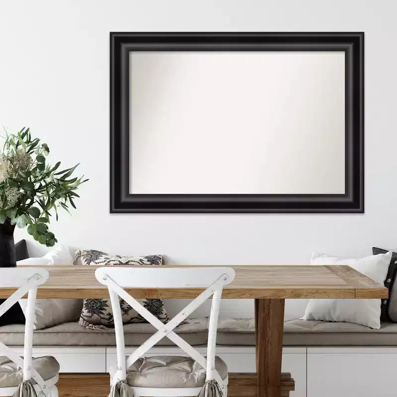 Grand miroir mural noir non biseauté