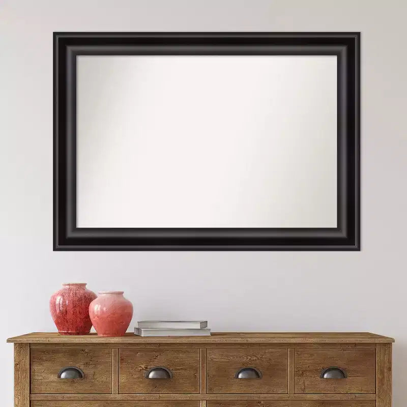 Grand miroir mural noir non biseauté