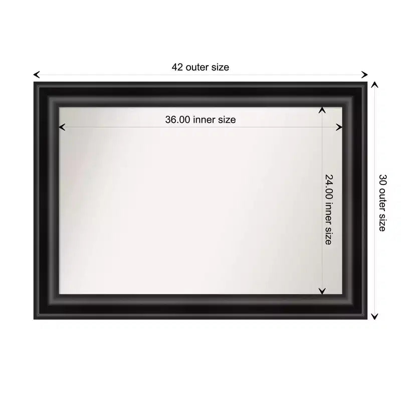Grand miroir mural noir non biseauté