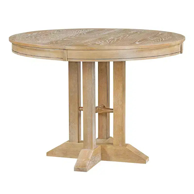 Table de salle à manger ronde extensible de ferme Table ronde avec piédestal lourd Table pliante