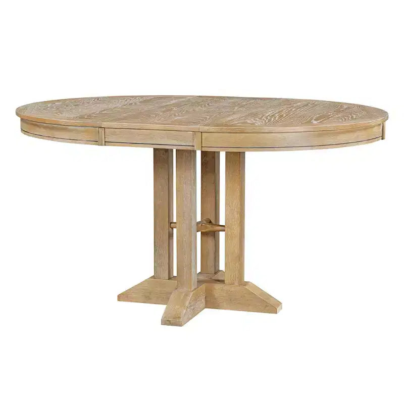 Table de salle à manger ronde extensible de ferme Table ronde avec piédestal lourd Table pliante