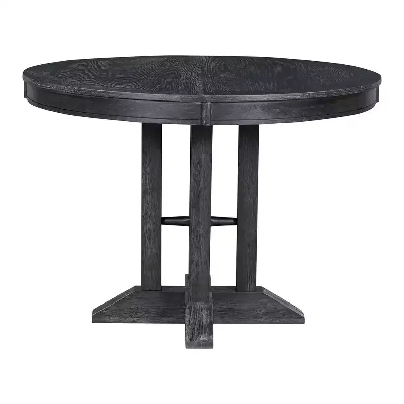Table de salle à manger ronde extensible de ferme Table ronde avec piédestal lourd Table pliante
