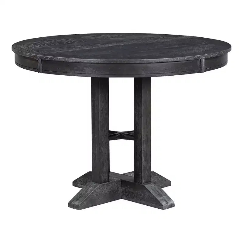 Table de salle à manger ronde extensible de ferme Table ronde avec piédestal lourd Table pliante