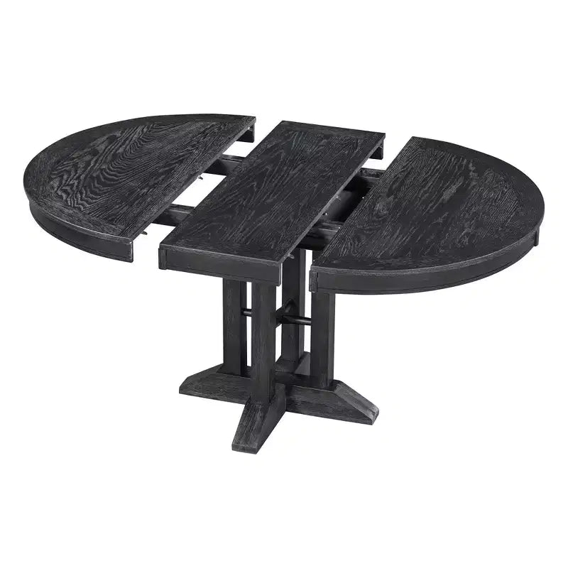 Table de salle à manger ronde extensible de ferme Table ronde avec piédestal lourd Table pliante