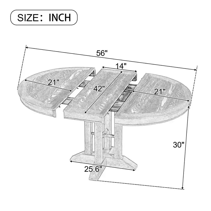 Table de salle à manger ronde extensible de ferme Table ronde avec piédestal lourd Table pliante