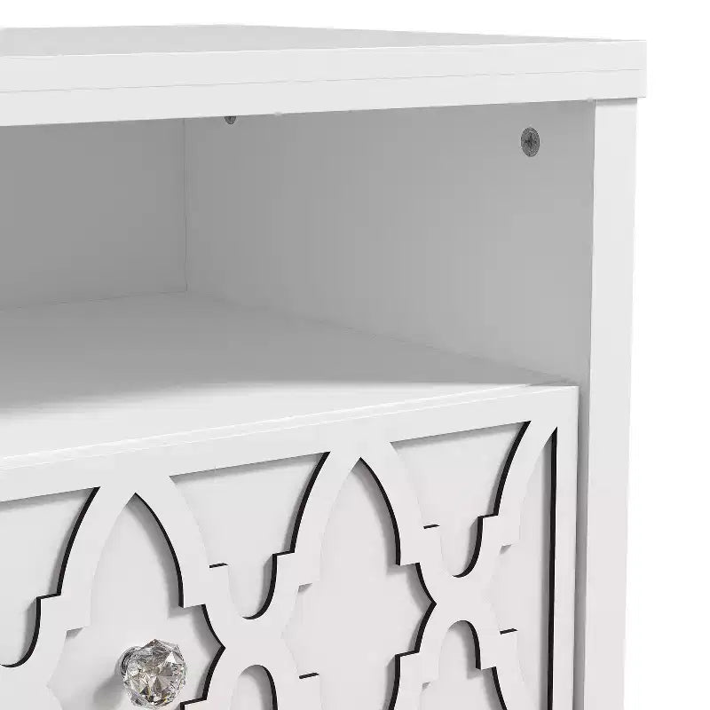 Table de chevet à 2 tiroirs avec étagère ouverte