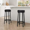 30'' Swivel Bar Stools Set of 2 with Footrest Backless Round Bar Stools with PU Leather Upholstered and Metal Frame for Kitchen Island