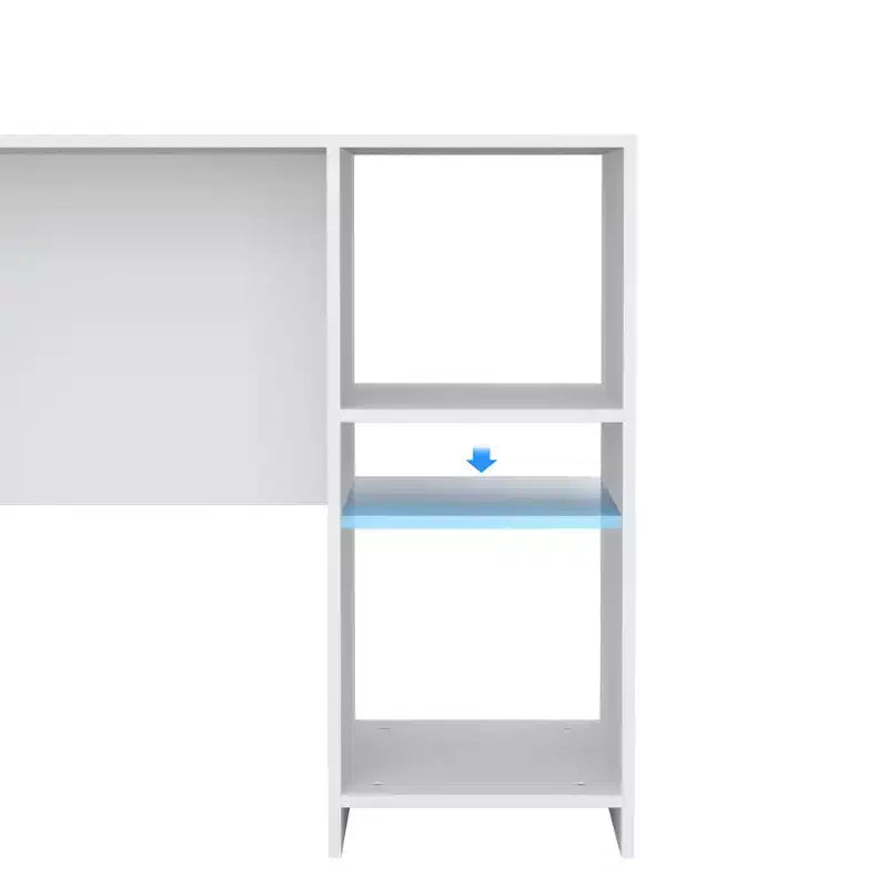 Bureau informatique en forme de L, 134 cm, bureau d'angle pour étude/écriture