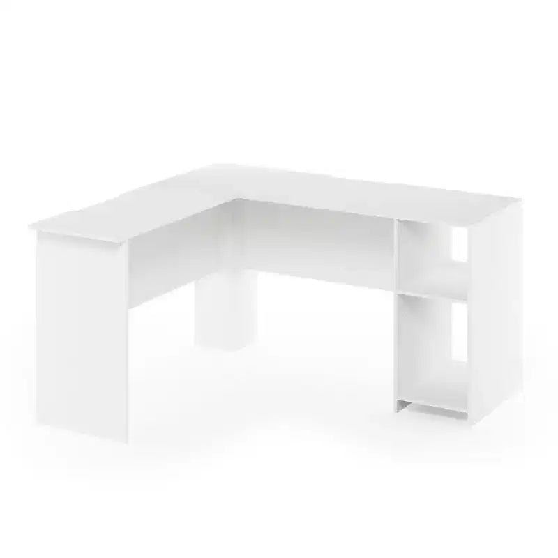 Bureau informatique en forme de L, 134 cm, bureau d'angle pour étude/écriture