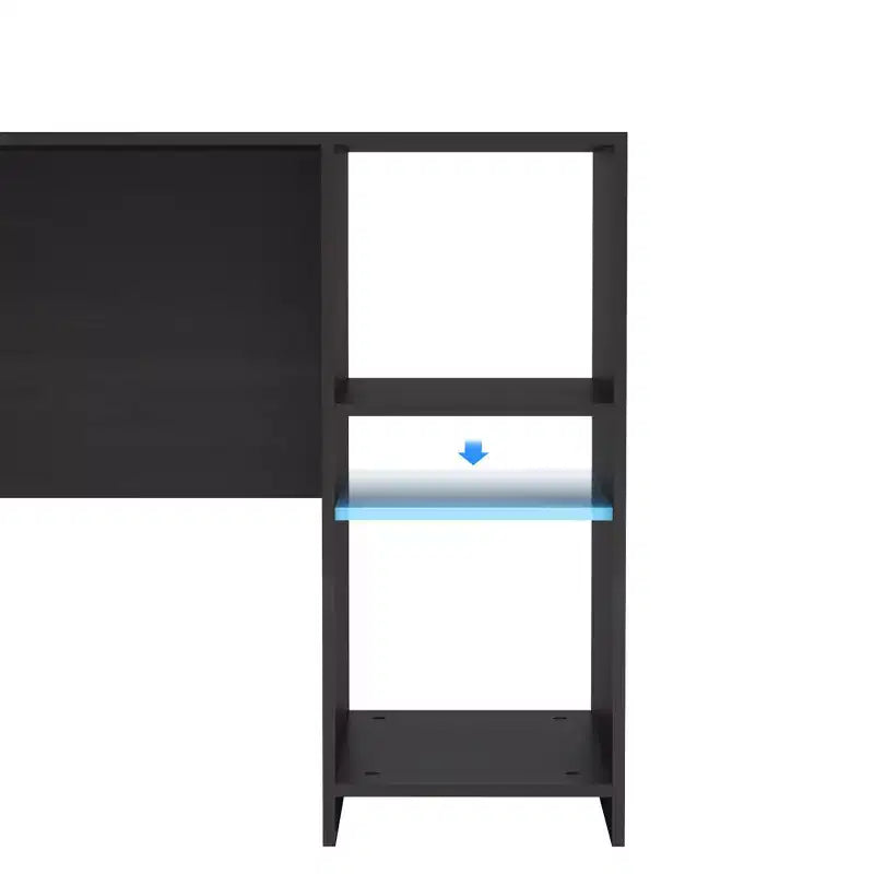Bureau informatique en forme de L, 134 cm, bureau d'angle pour étude/écriture