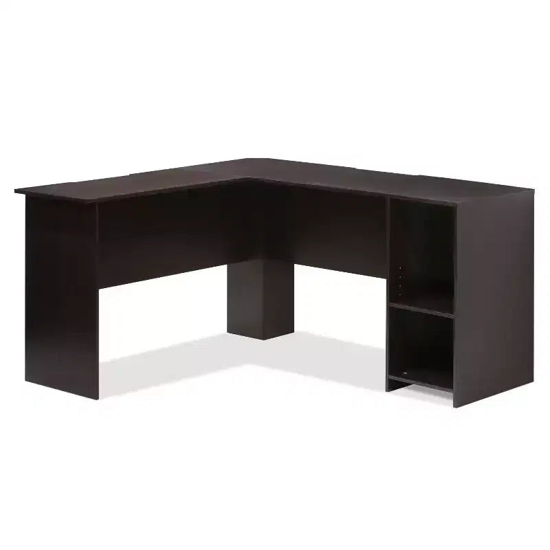 Bureau informatique en forme de L, 134 cm, bureau d'angle pour étude/écriture