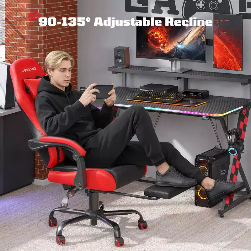 Fauteuils de bureau ergonomiques basiques en cuir PU pour adultes