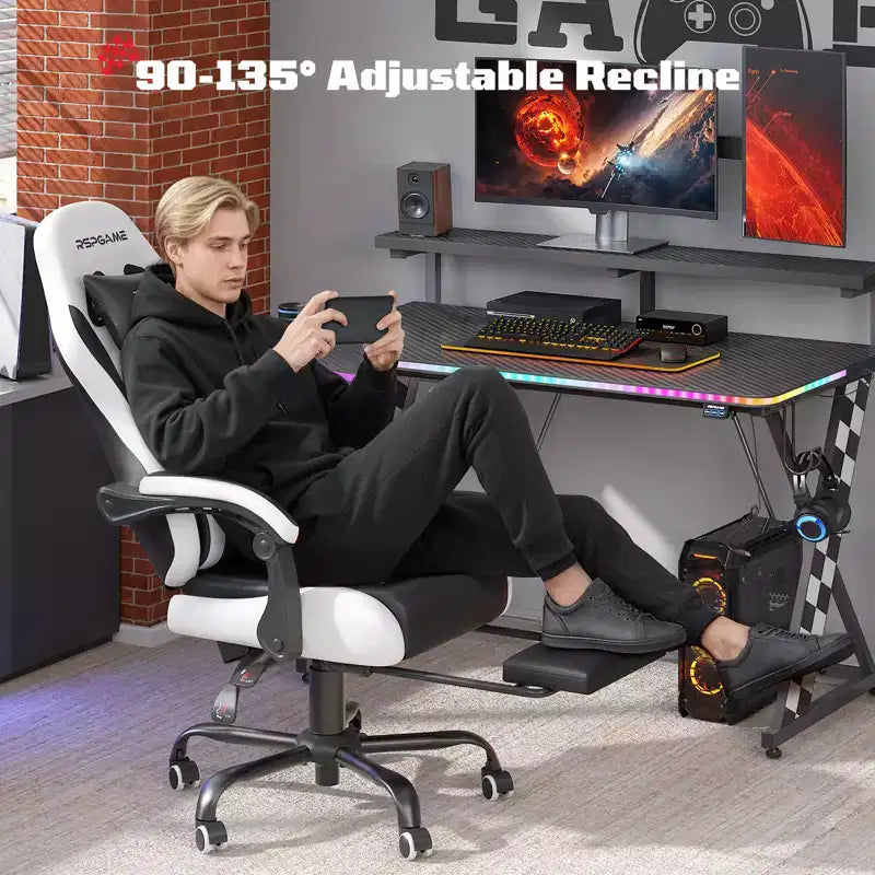 Fauteuils de bureau ergonomiques basiques en cuir PU pour adultes