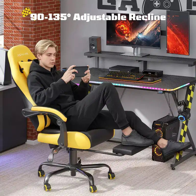 Fauteuils de bureau ergonomiques basiques en cuir PU pour adultes
