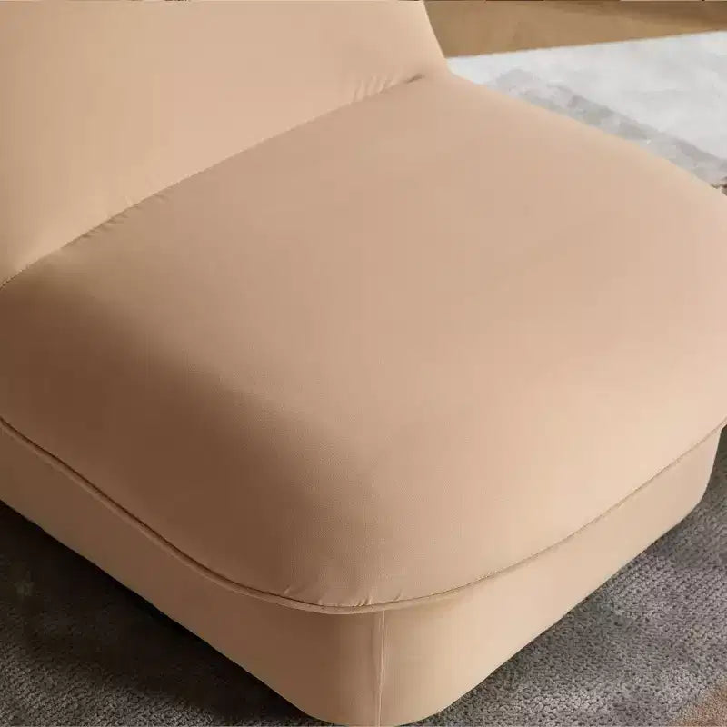 Fauteuil d'appoint pivotant en velours et bois d'hévéa avec piètement en métal