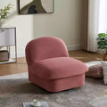 GDFStudio Loverin Velvet and Rubber Wood Swivel Accent Chair with Metal Base