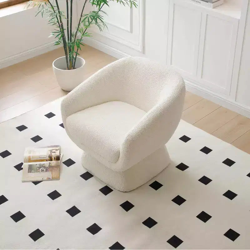 Fauteuil d'appoint de loisirs en bois moderne et rembourré avec piètement carré élargi