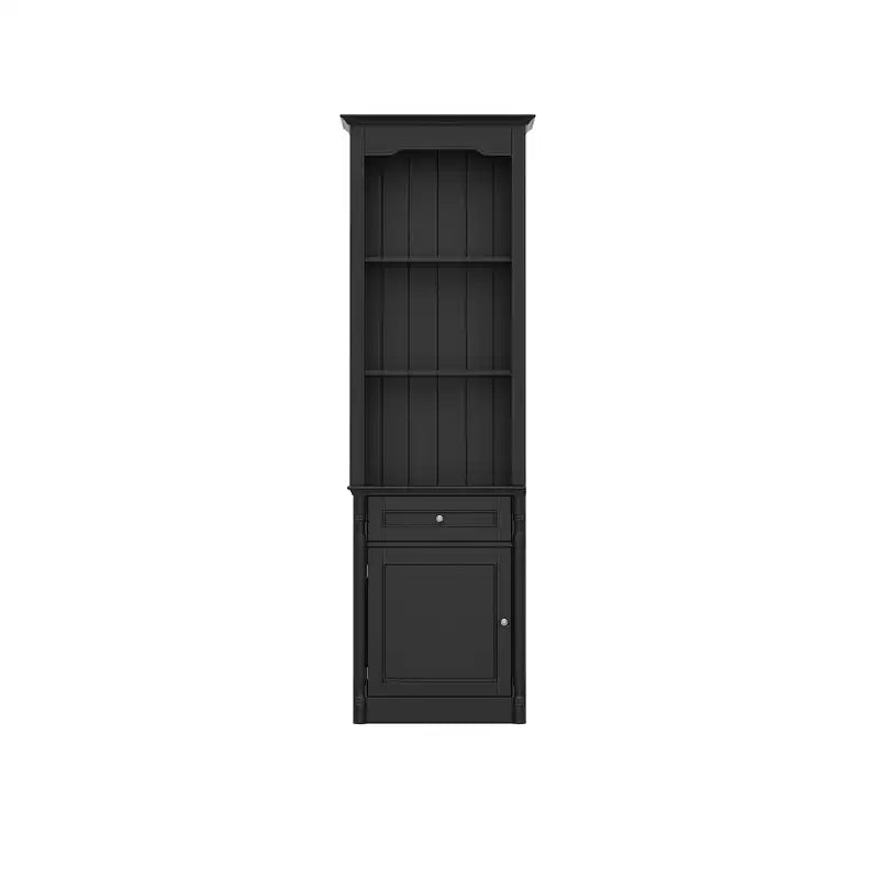Élégante Armoire de Rangement Cheminée Latérale Vitrines Bibliothèque Vaisselier