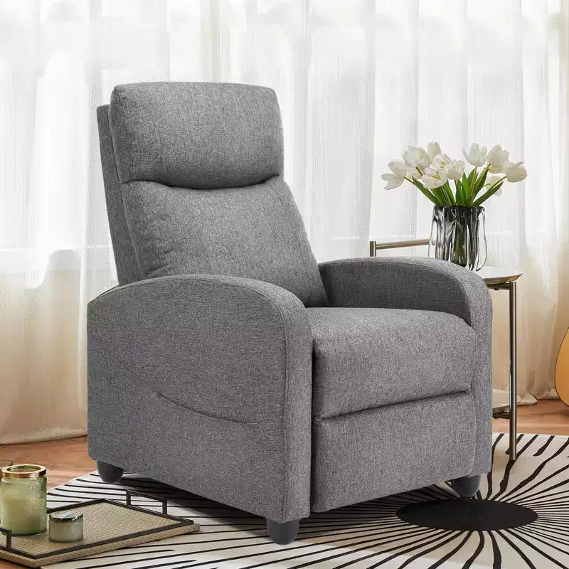 Fauteuil inclinable manuel rembourré moderne avec repose-pieds réglable et massage