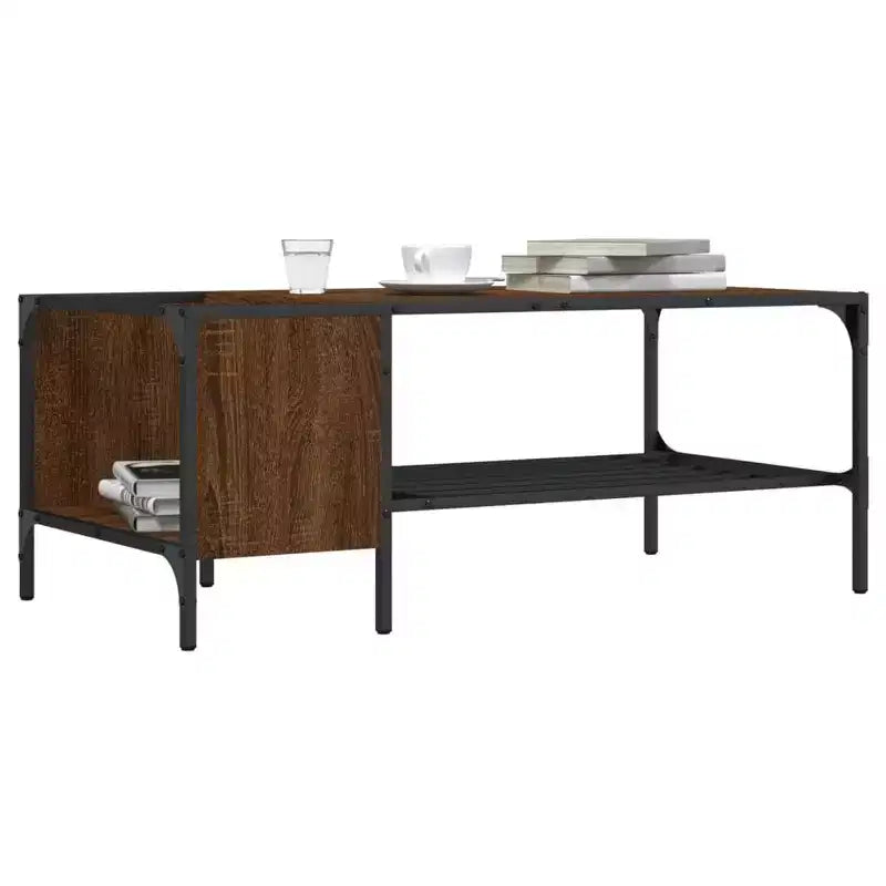 Table basse avec étagère d'appoint en bois d'ingénierie