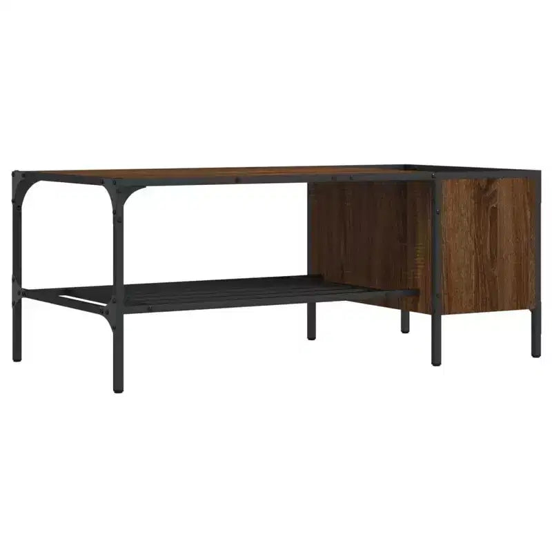 Table basse avec étagère d'appoint en bois d'ingénierie