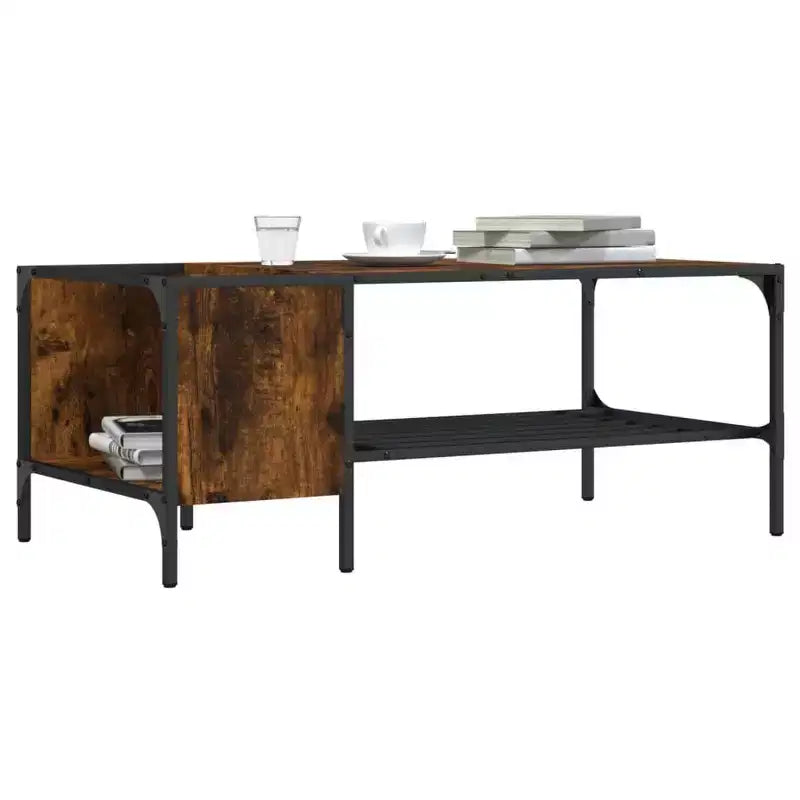 Table basse avec étagère d'appoint en bois d'ingénierie