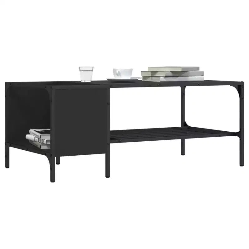 Table basse avec étagère d'appoint en bois d'ingénierie