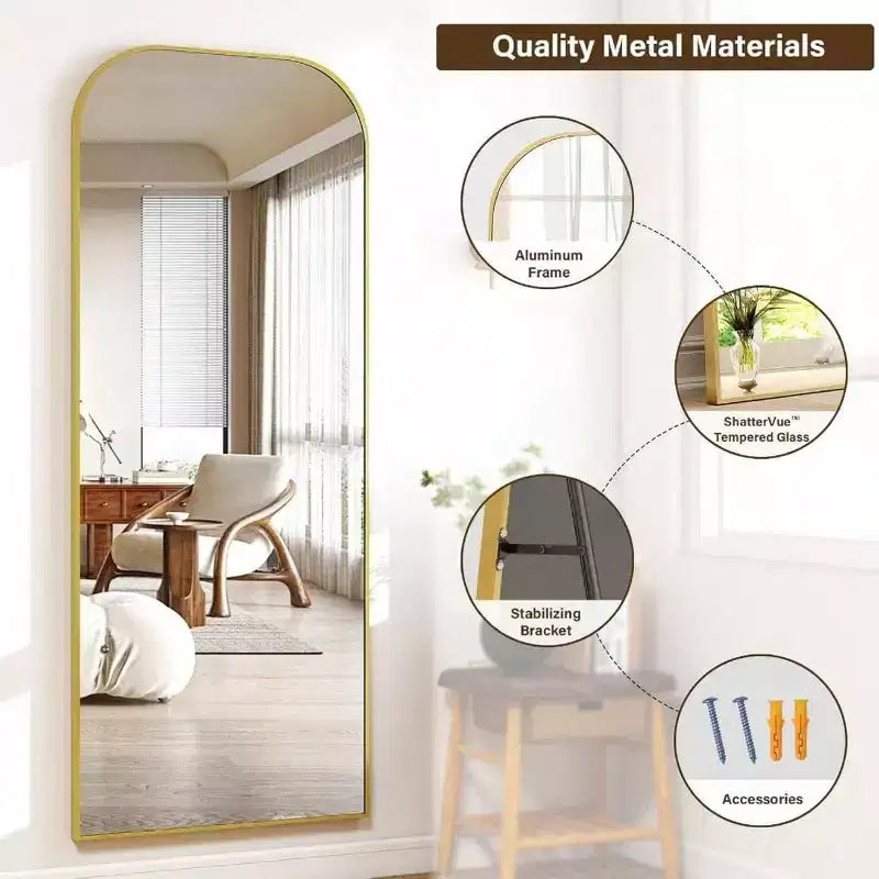 Miroir pleine longueur pour Chambre Salon Vestiaire Aluminium