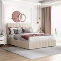 Luxystar Queen Size Upholstered Platform Bed with Hydraulic Lift and Storage