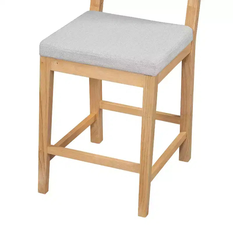 Tabourets de comptoir rembourrés en rotin et bois d'hévéa de style bohème