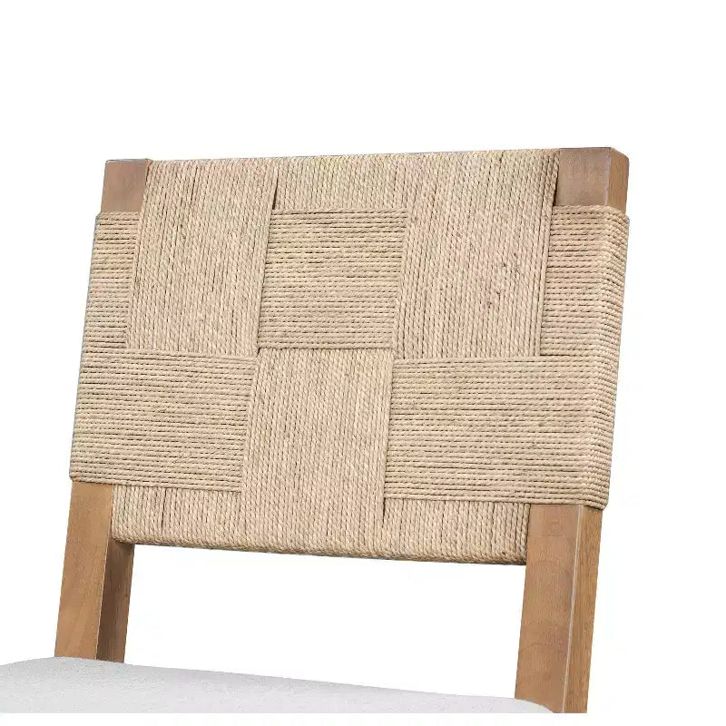 Tabourets de comptoir rembourrés en rotin et bois d'hévéa de style bohème