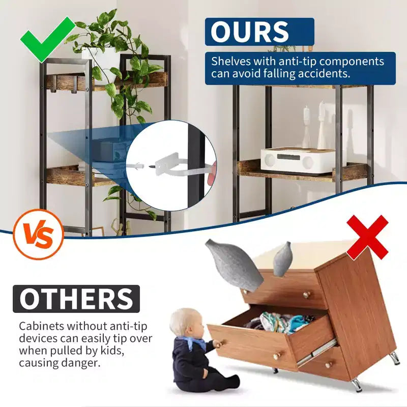 Étagère triple à 5 niveaux, bibliothèque industrielle à 14 étagères avec design divisible