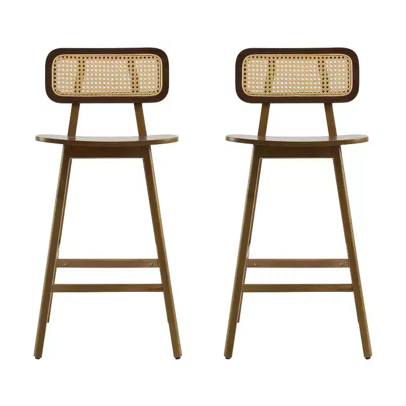 Tabourets de bar en bois d'hévéa à hauteur de comptoir avec repose-pieds