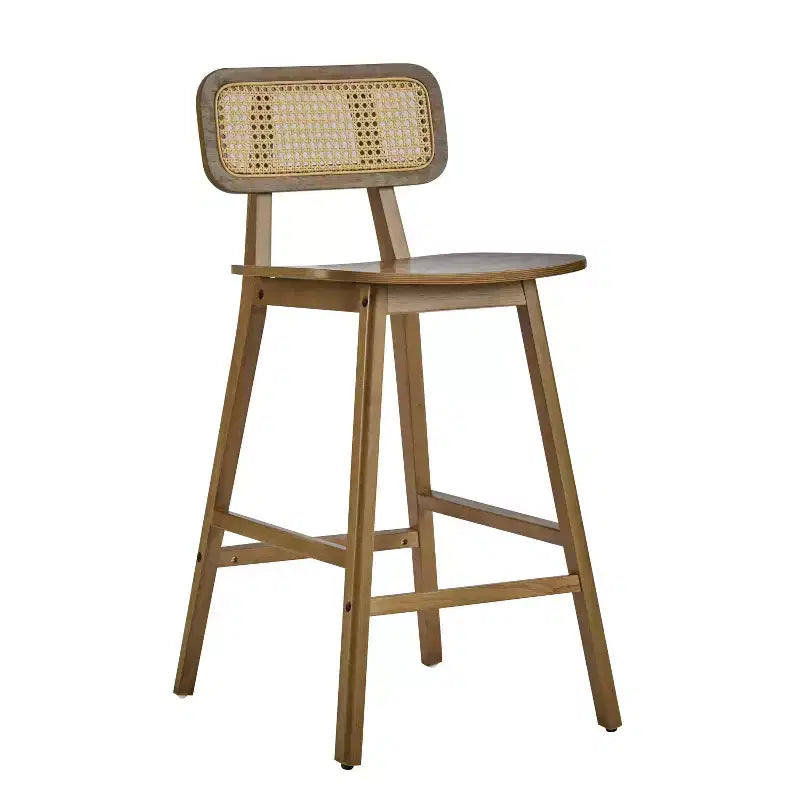 Tabourets de bar en bois d'hévéa à hauteur de comptoir avec repose-pieds