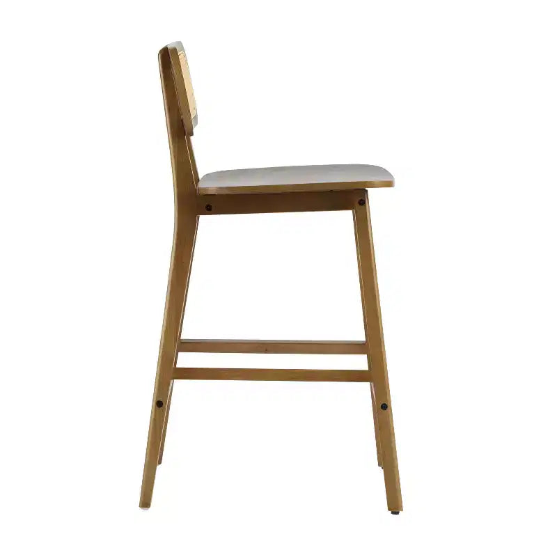 Tabourets de bar en bois d'hévéa à hauteur de comptoir avec repose-pieds