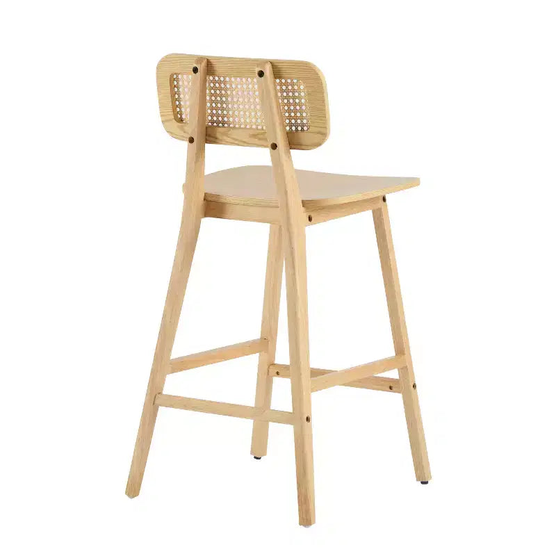 Tabourets de bar en bois d'hévéa à hauteur de comptoir avec repose-pieds