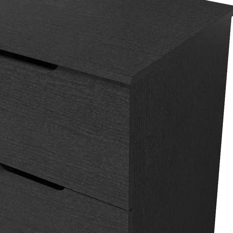 Lot de 2 tables de chevet à 2 tiroirs avec poignées découpées