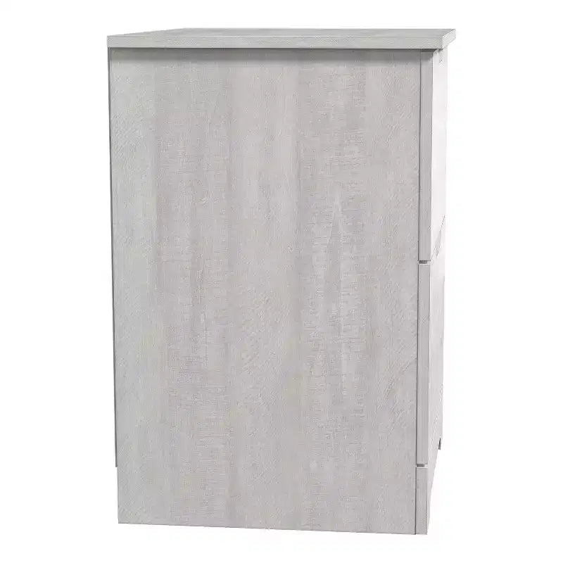 Lot de 2 tables de chevet à 2 tiroirs avec poignées découpées