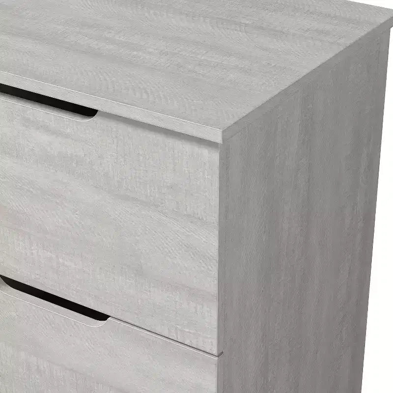 Lot de 2 tables de chevet à 2 tiroirs avec poignées découpées