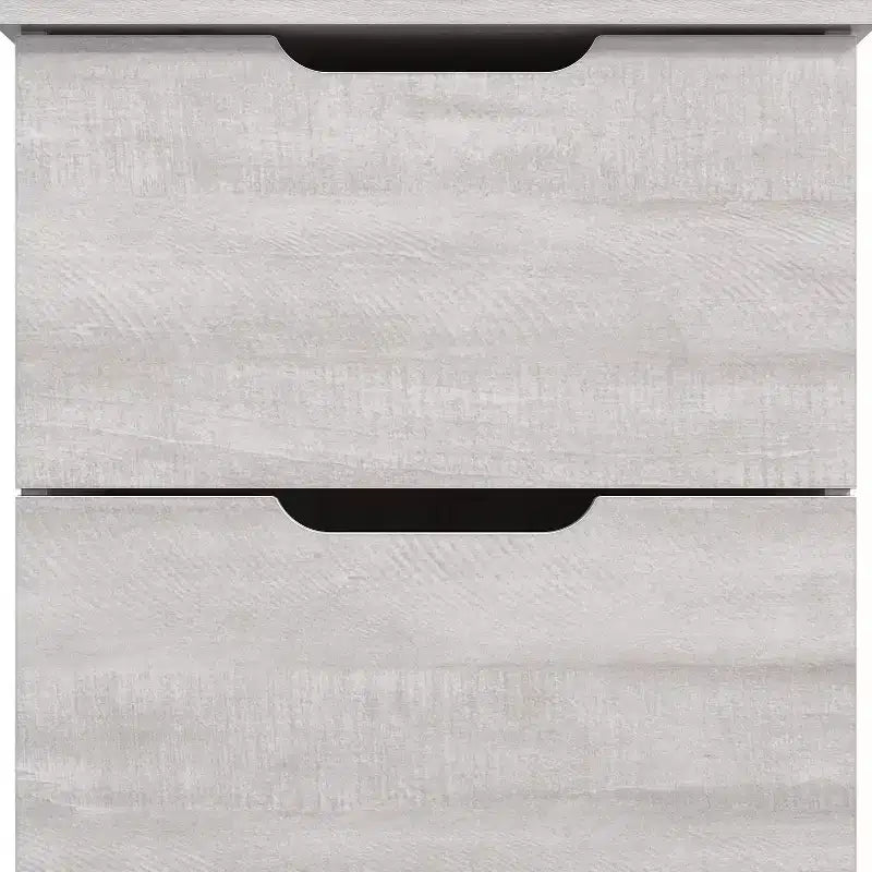 Lot de 2 tables de chevet à 2 tiroirs avec poignées découpées