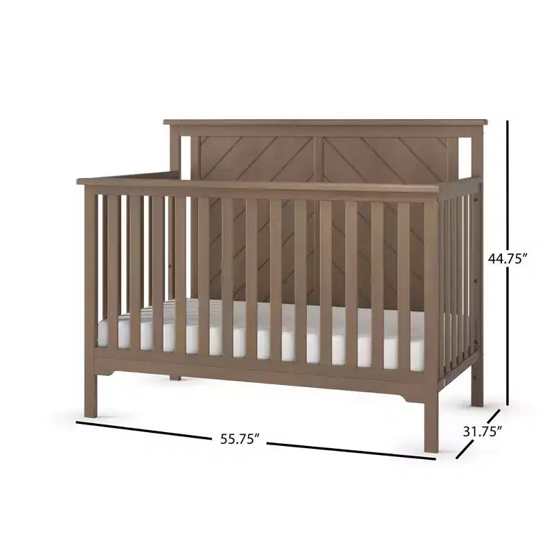Lit de bébé convertible 4-en-1, 3 positions de matelas, Fini sécuritaire pour bébé