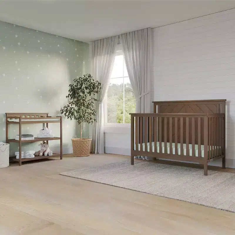 Lit de bébé convertible 4-en-1, 3 positions de matelas, Fini sécuritaire pour bébé