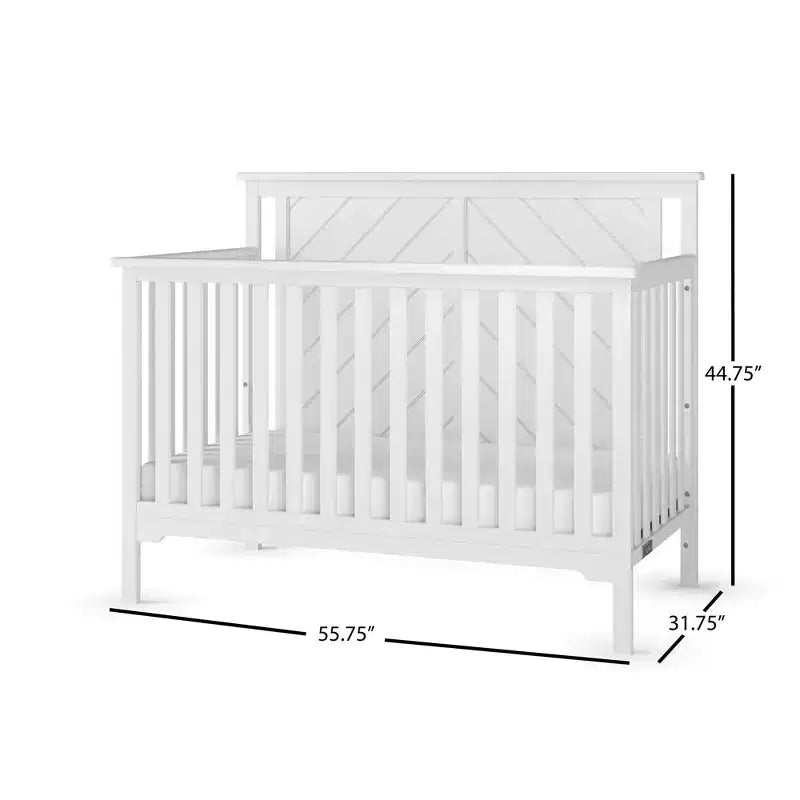 Lit de bébé convertible 4-en-1, 3 positions de matelas, Fini sécuritaire pour bébé