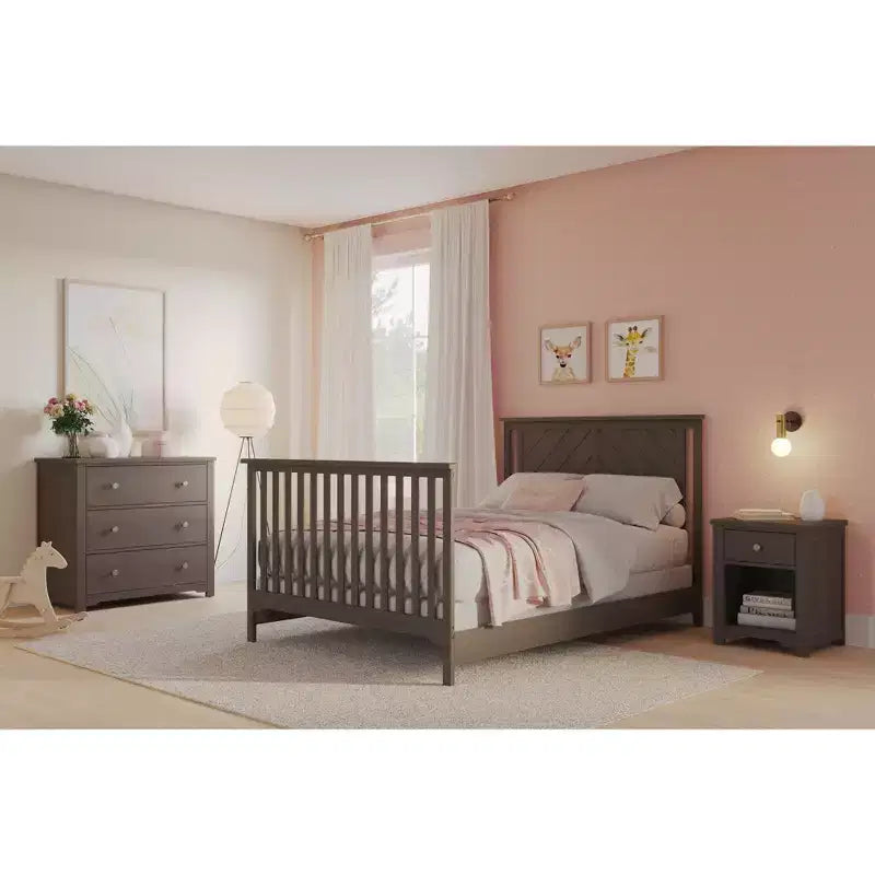 Lit de bébé convertible 4-en-1, 3 positions de matelas, Fini sécuritaire pour bébé