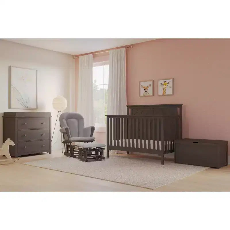 Lit de bébé convertible 4-en-1, 3 positions de matelas, Fini sécuritaire pour bébé