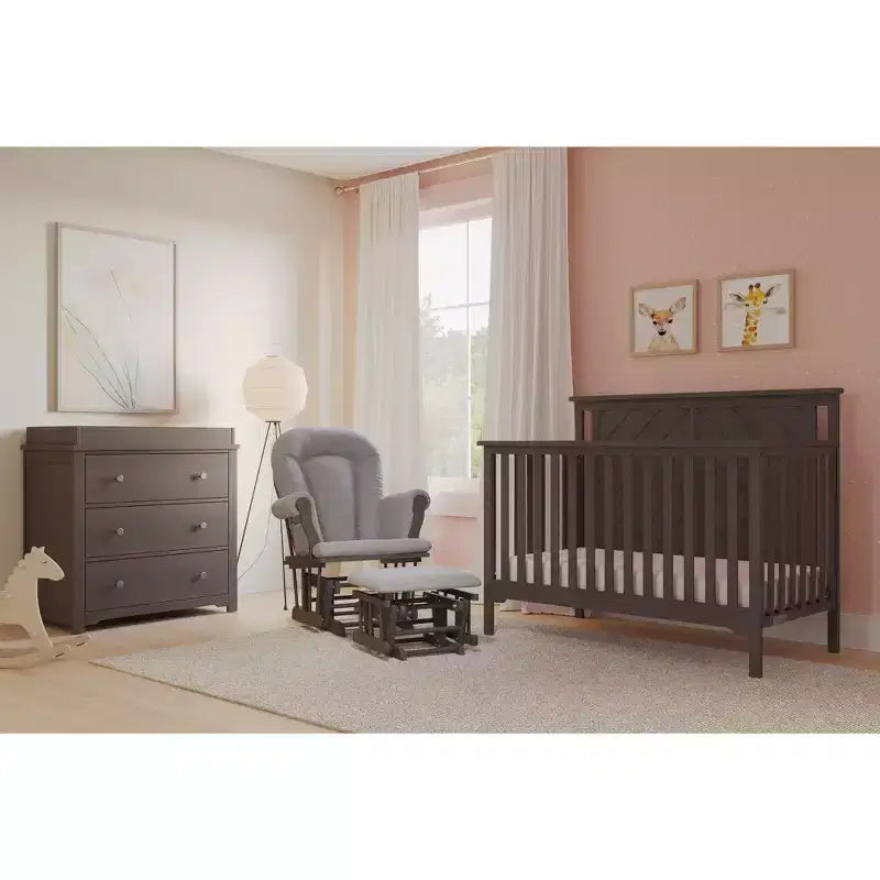 Lit de bébé convertible 4-en-1, 3 positions de matelas, Fini sécuritaire pour bébé