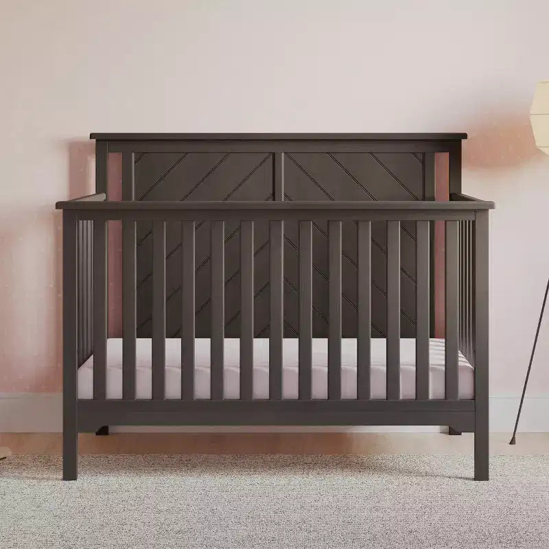 Child Craft Hampton Flat 4-in-1 Convertible Crib Converts to Day Bed Toddler & Full Size Bed 3 Mattress Positions Baby Safe Finish